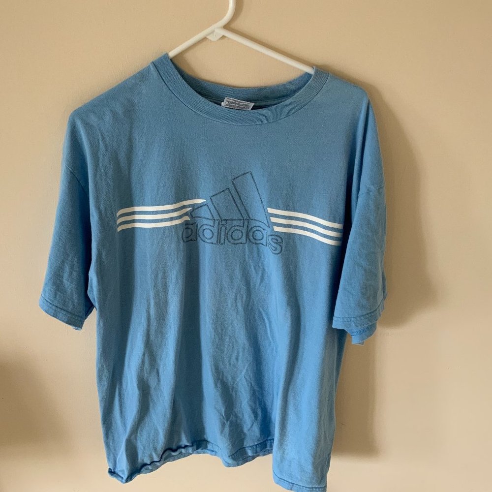 Adidas Male Light Blue T-shirt L